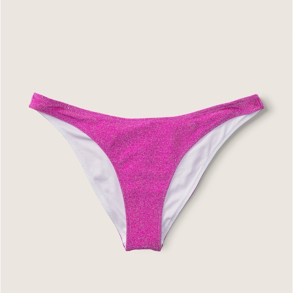 Victorias Secret Shimmer Brazilian Bikini Bottom - Dahlia Magenta - XS NEW